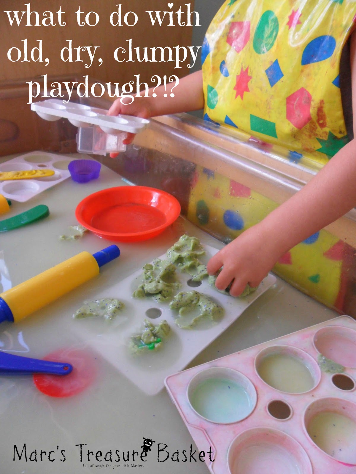 Marc's Treasure Basket What to do with old, dry, clumpy Playdough?