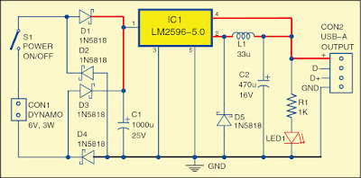 Bicycle USB Charger Circuit Diagram