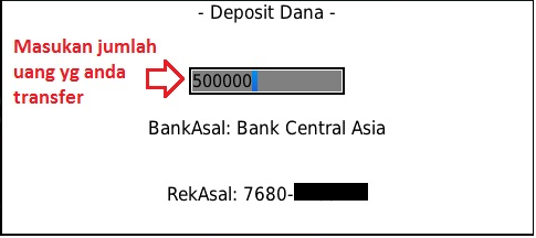 Cara deposit ke