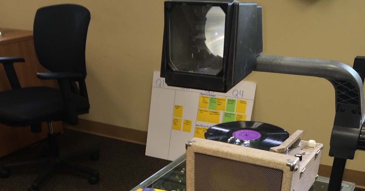 Retro Educational Technology Overhead Projector, Edison Old Record