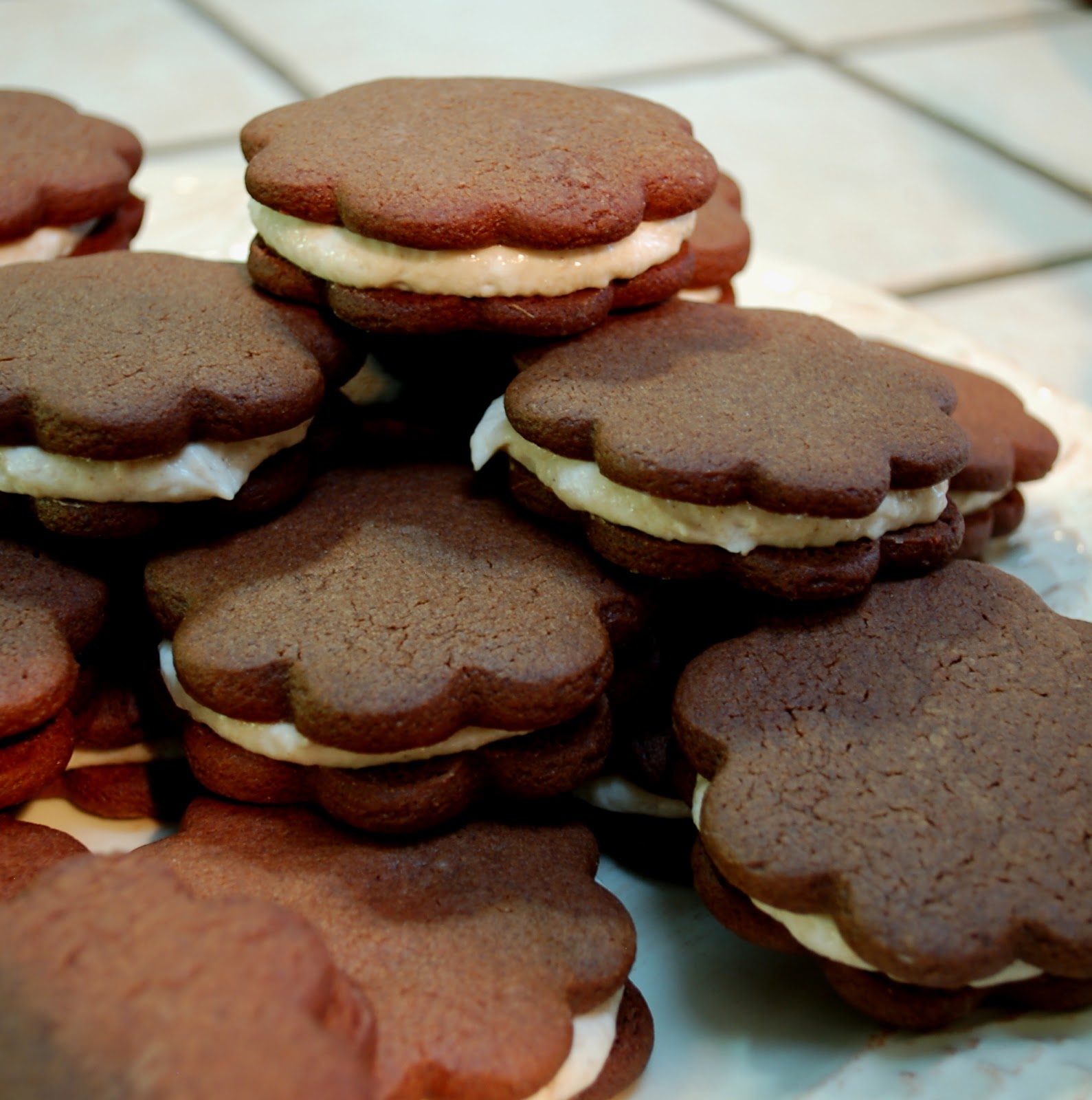 The Spice Garden ChocolateGinger Sandwiches with AppleGinger Cream
