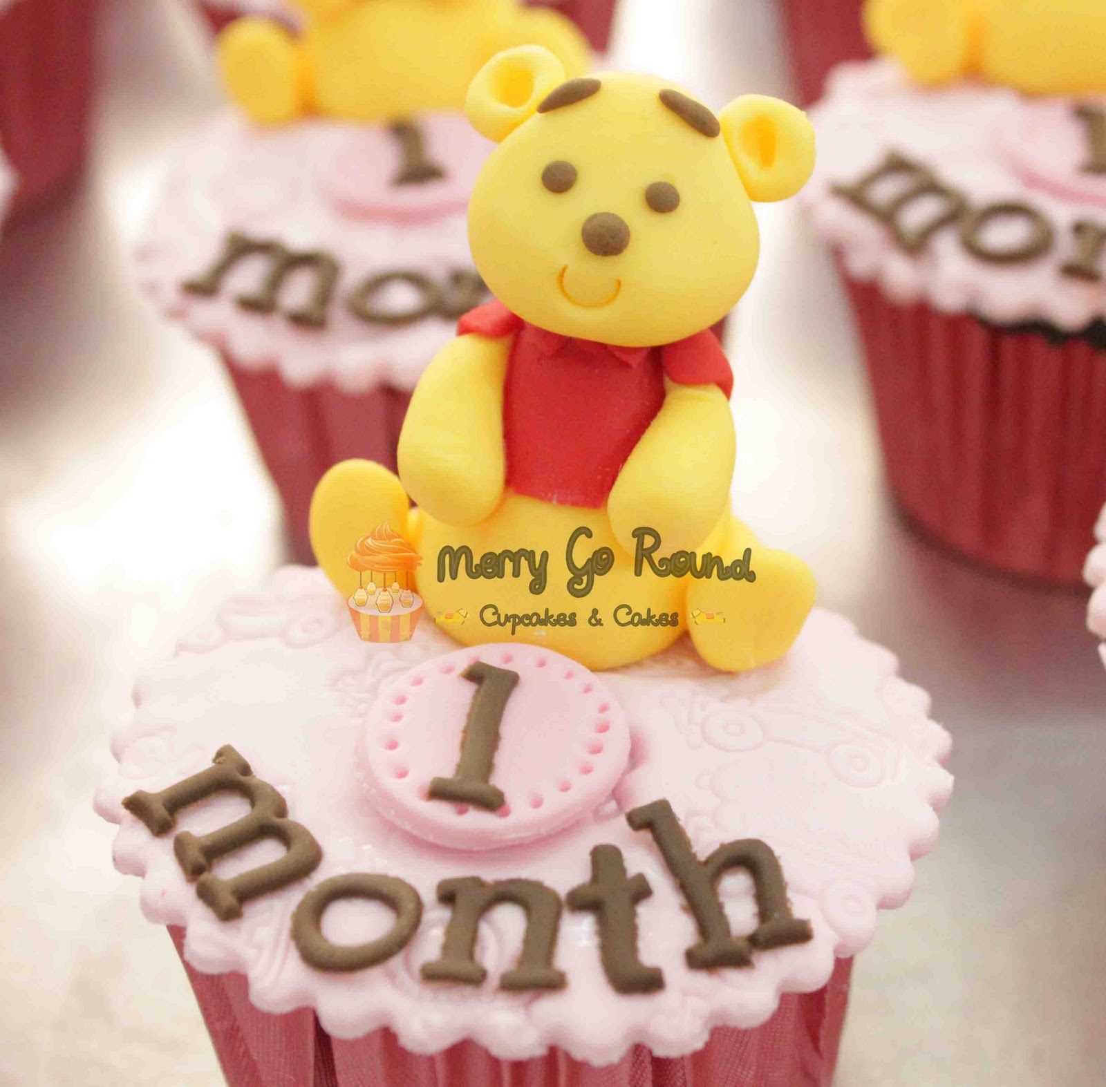 Merry Go Round Cupcakes & Cakes Baby Girl One Month Cupcakes