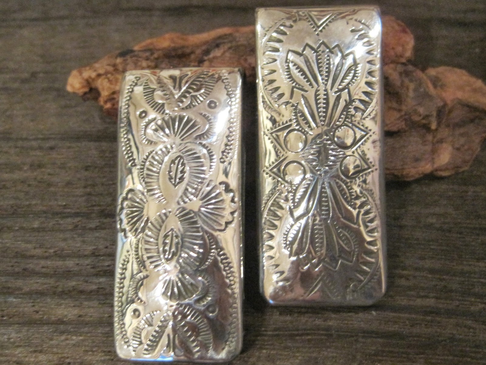 レオパードフラワーブラック ????純銀無垢 マネークリップ✨ルビー