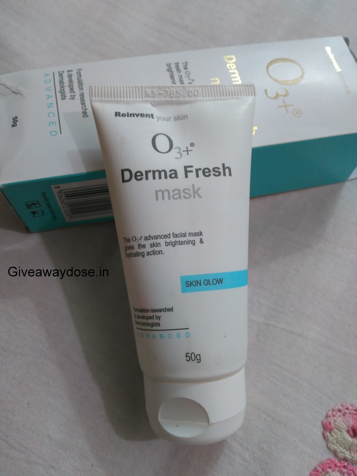 Giveaway dose Product Review O3+ DERMA FRESH MASK