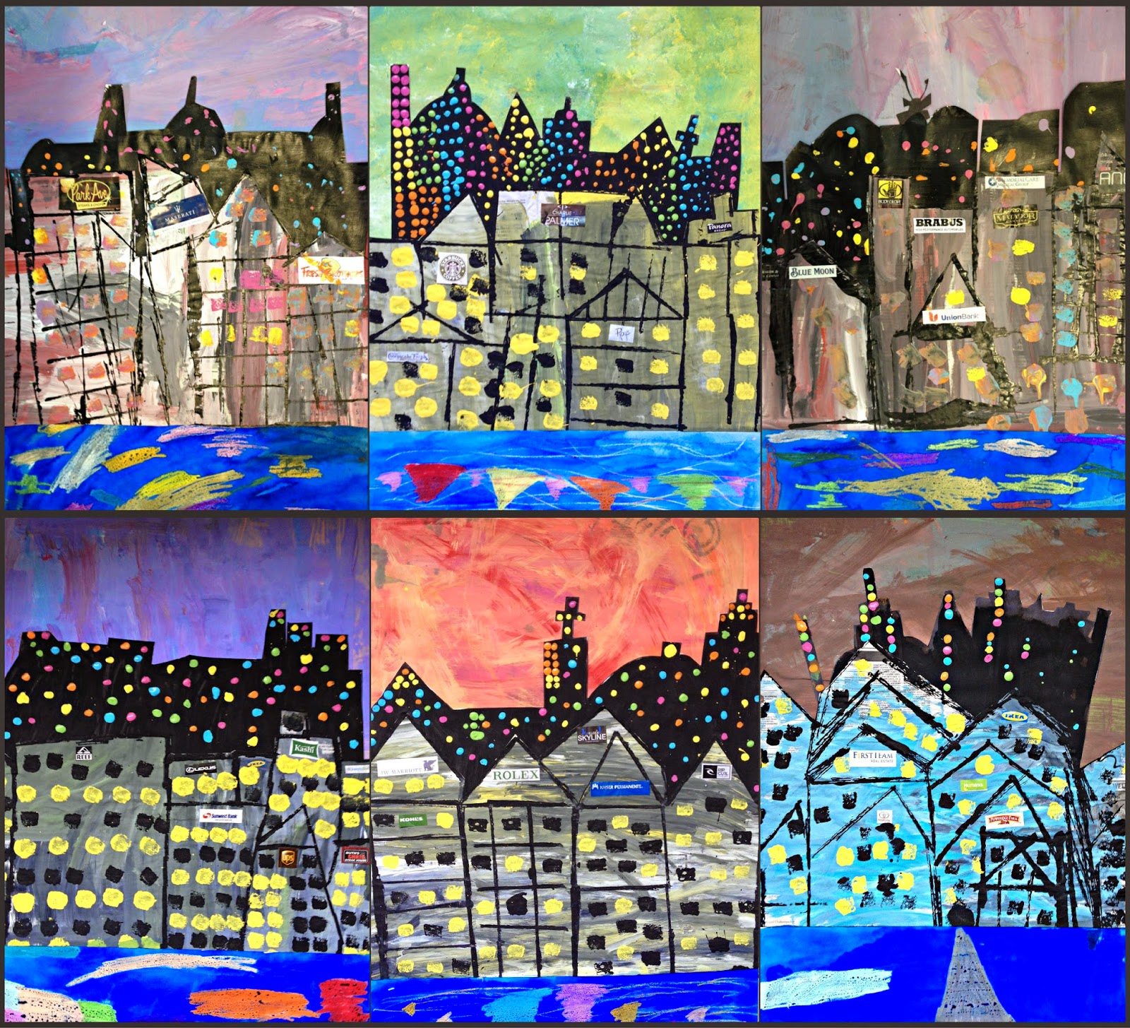 MaryMaking Mixed Media Cityscape Collages