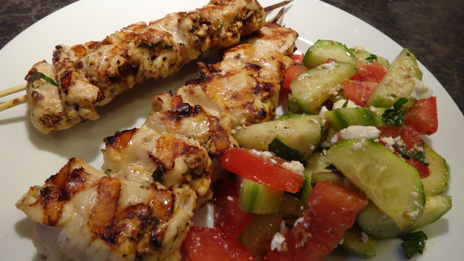 Feta Olive Chicken Skewers