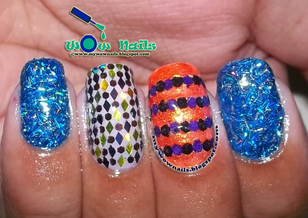 WoW Nails NOTD Glitter Bomb Nail Art