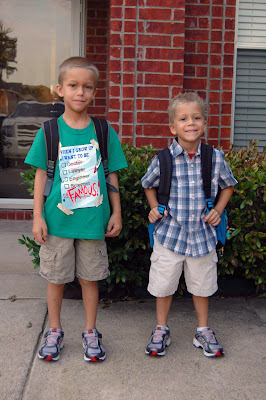 Nicholson Boys: First Day of 1st Grade & Kindergarten!