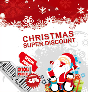 クリスマス・セールの値引きラベル christmas discount sales label イラスト素材5