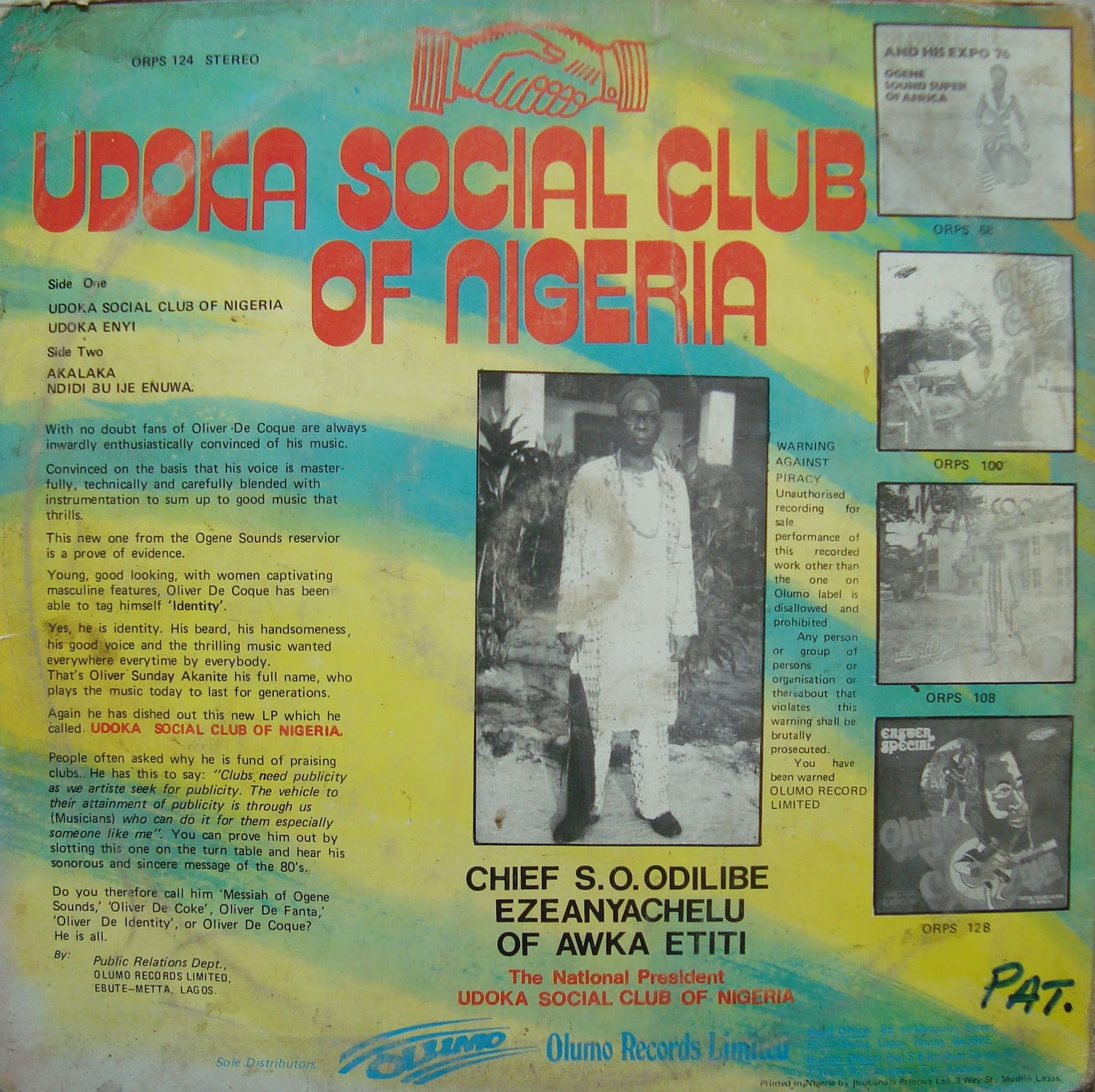 OLIVER DE COQUE - UDOKA SOCIAL CLUB OF NIGERIA   OLIVER+DE+COQUE+AND+HIS+EXPO+%2776+OGENE+SOUND+SUPER+OF+AFRICA+-+UDOKA+SOCIAL+CLUB+OF+NIGERIA+TRASERA
