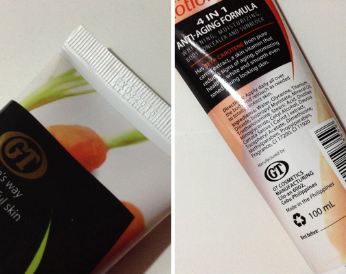 GT COSMETICS CARROT LOTION AND CARROT SOAP REVIEW