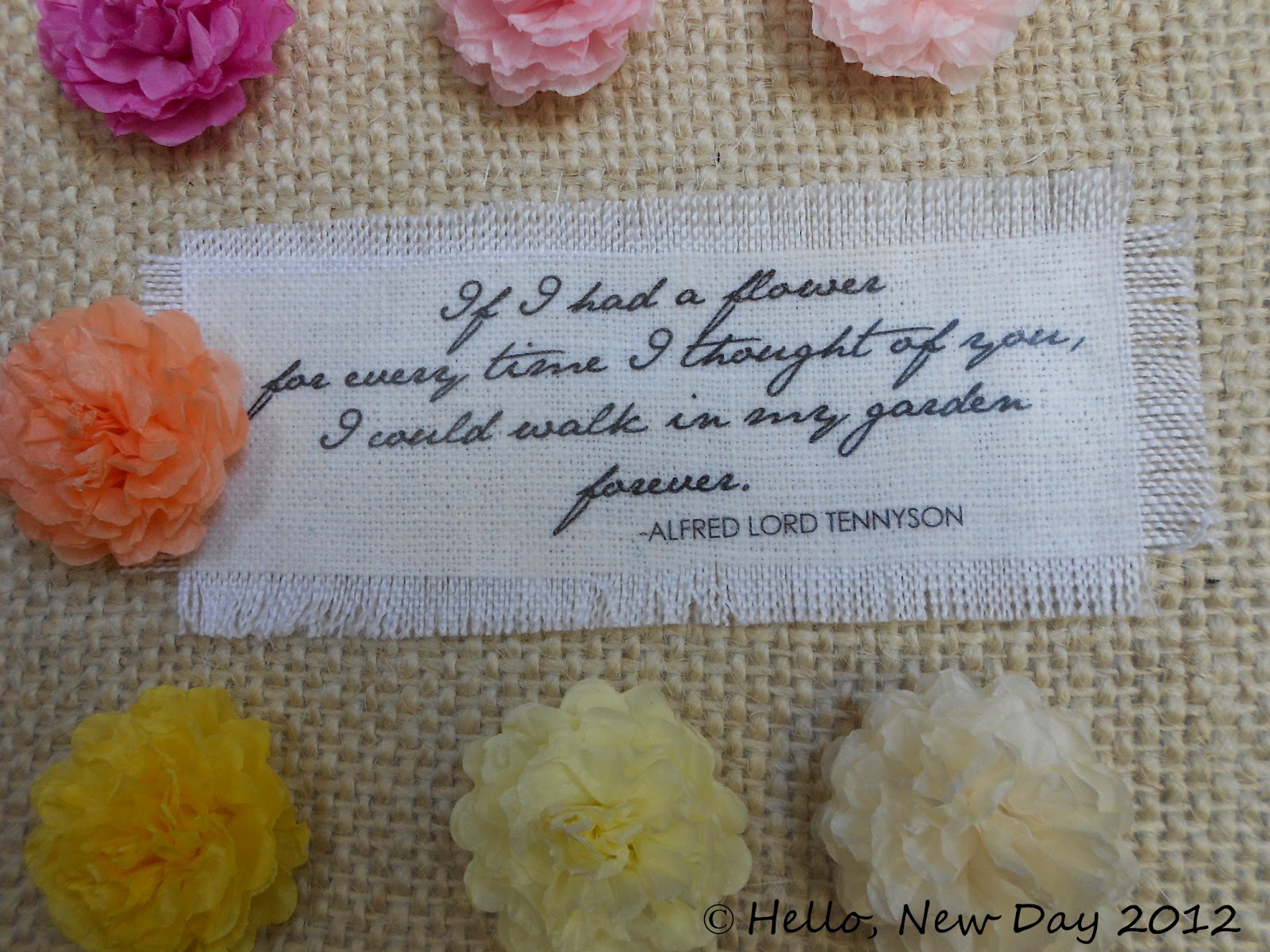 Hello, New Day Tissue Paper Flower Art Mother's Day Gift Idea