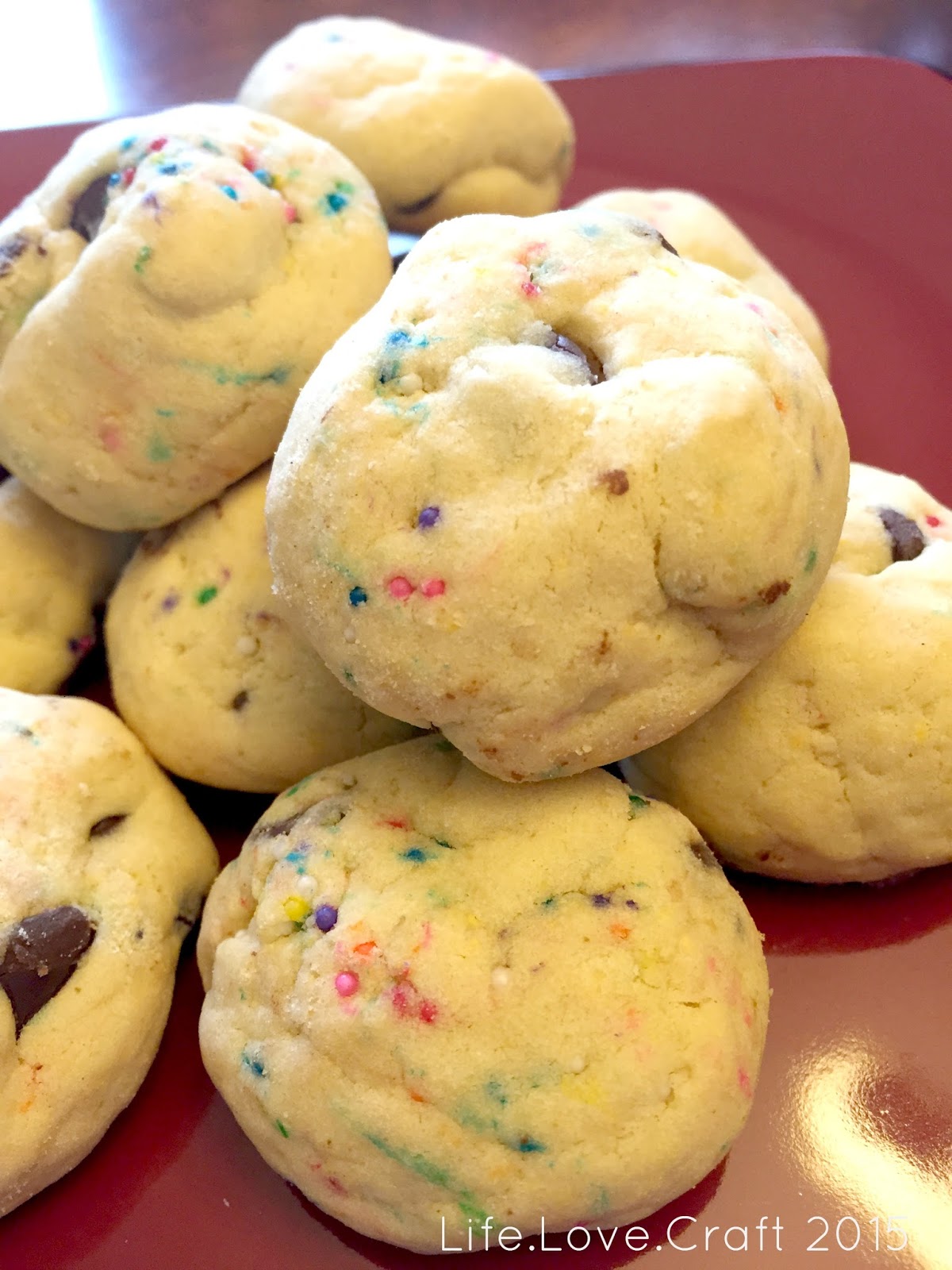 Life.Love.Craft Vanilla Sprinkle Pudding Cookies with Chocolate Chips