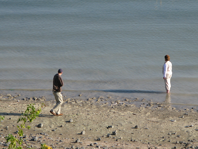 Walking on the shore of Galilee