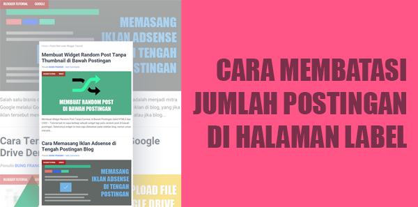 Cara Membatasi Postingan yang Tampil di Halaman Label