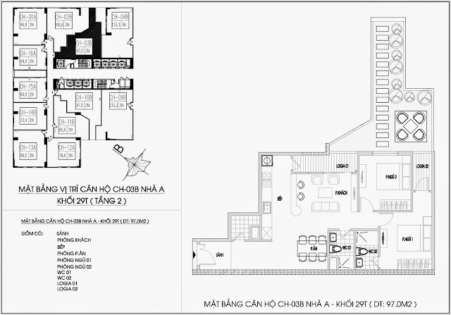 Mặt bằng căn hộ tòa A - 29 tầng, chung cư Imperia Garden Mặt bằng căn hộ tòa A - 29 tầng, chung cư Imperia Garden