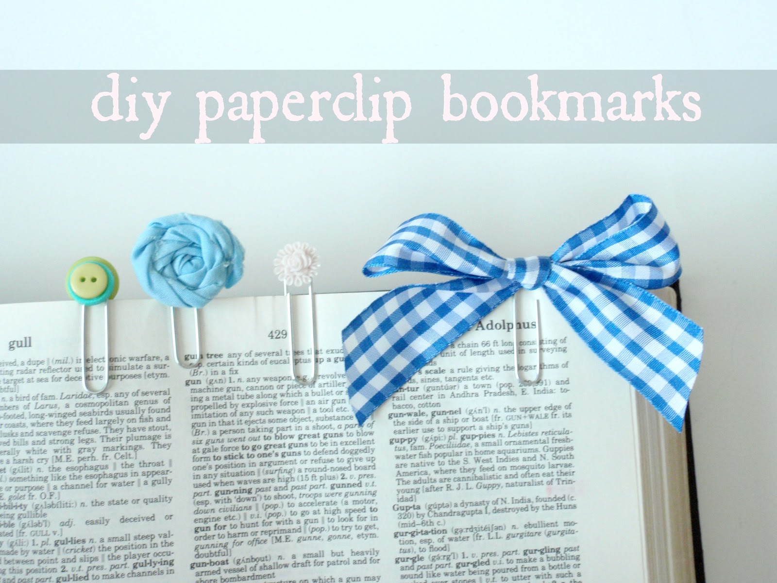 A Creative Cookie diy paperclip bookmarks.
