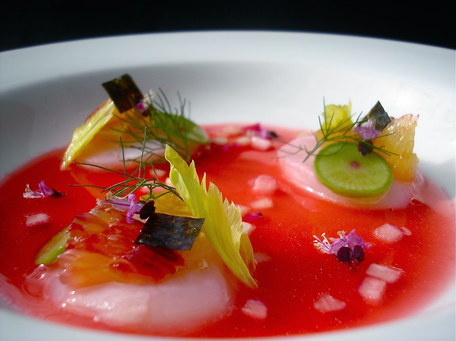 food play ' BLOOD ORANGE SCALLOP CEVICHE