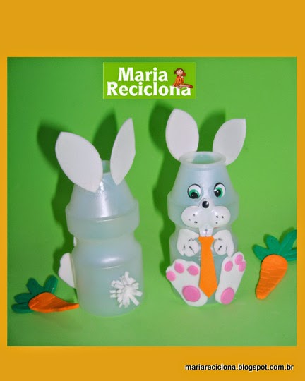 Maria Reciclona Páscoa chegando Que tal fazer simpáticos coelhinhos com embalagens de Adesivo Para Desentupir Vaso Sanitário Onde Comprar ~ Maria Reciclona Páscoa chegando Que tal fazer simpáticos coelhinhos com embalagens de