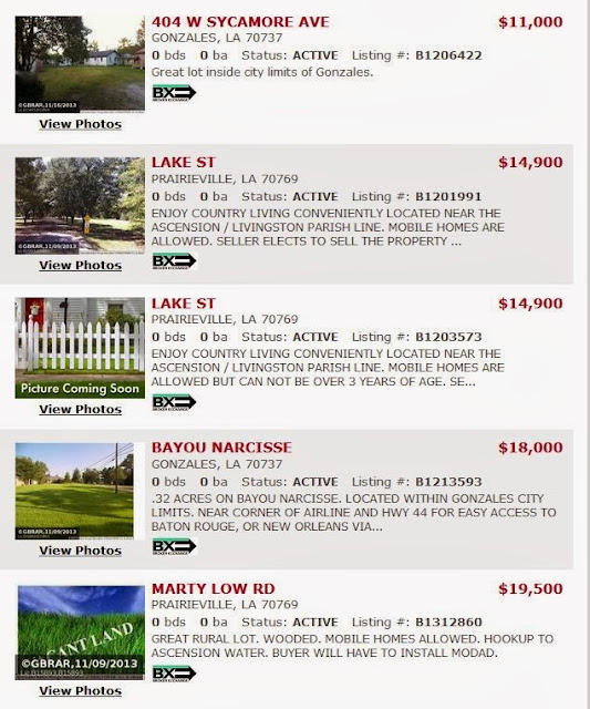 Ascension Parish Lots and Land for Sale