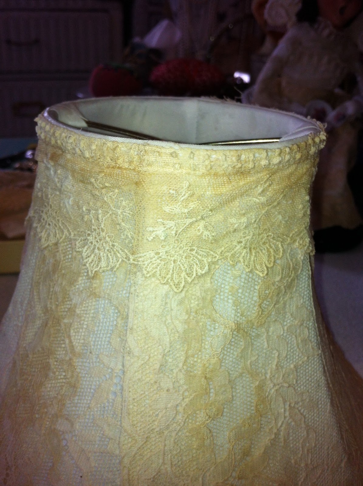 Curtains In My Tree Lace Covered Lamp Shades