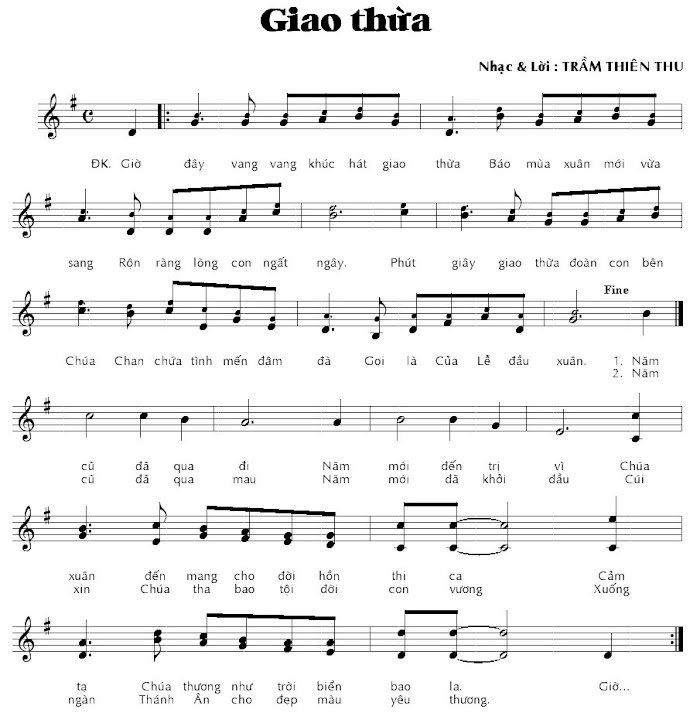 Thánh ca: GIAO THỪA