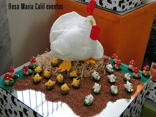 bicho pelucia, doces pintinhos, mesa espelho