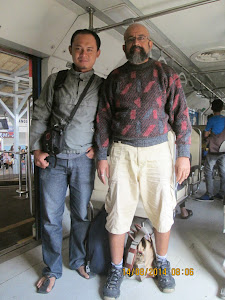 With Mr  Mr Surya.Hardjono on the "Sriwedari Train" to Yogyakarta.