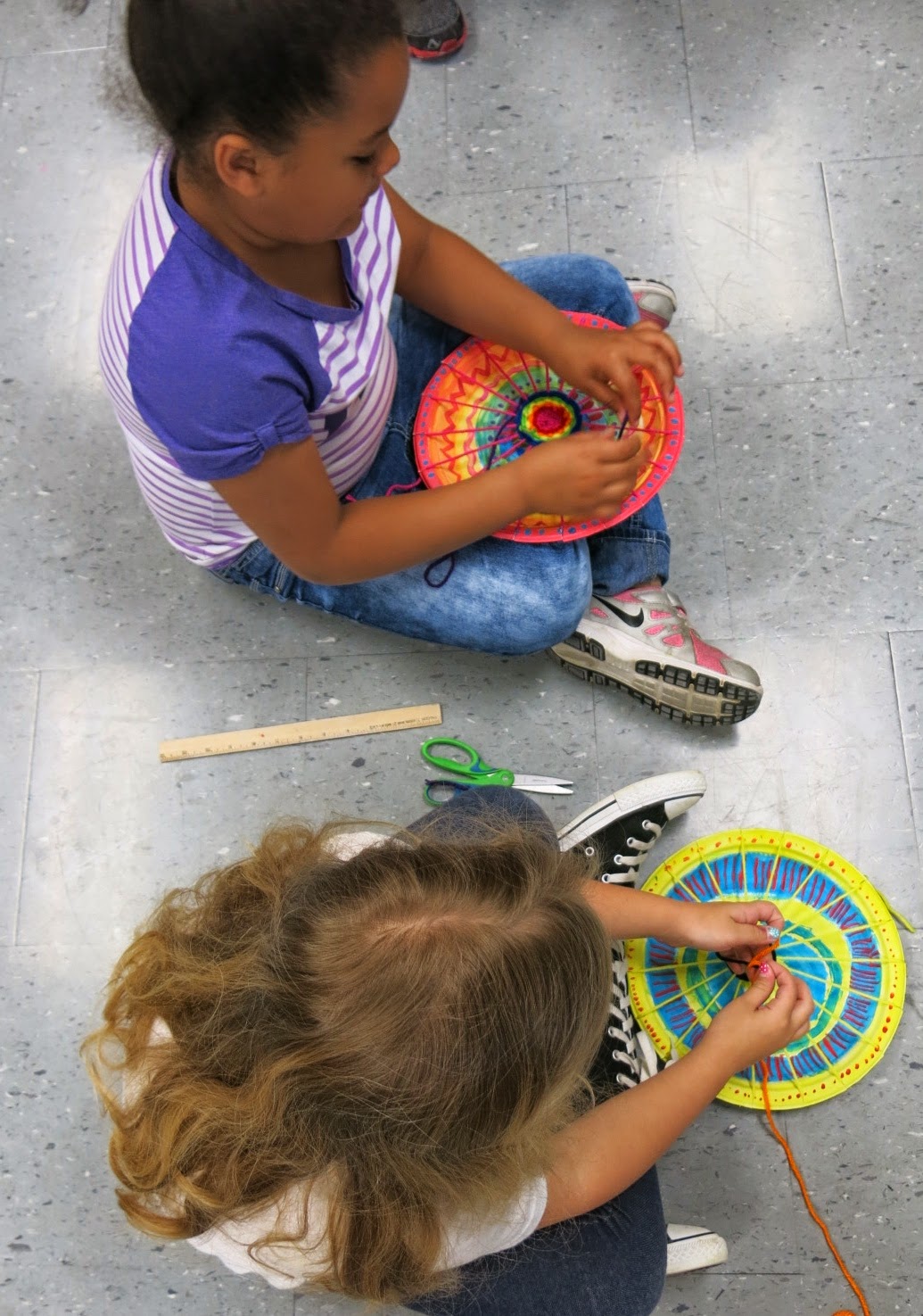 Cassie Stephens In the Art Room Circle Loom Weaving with Second Grade