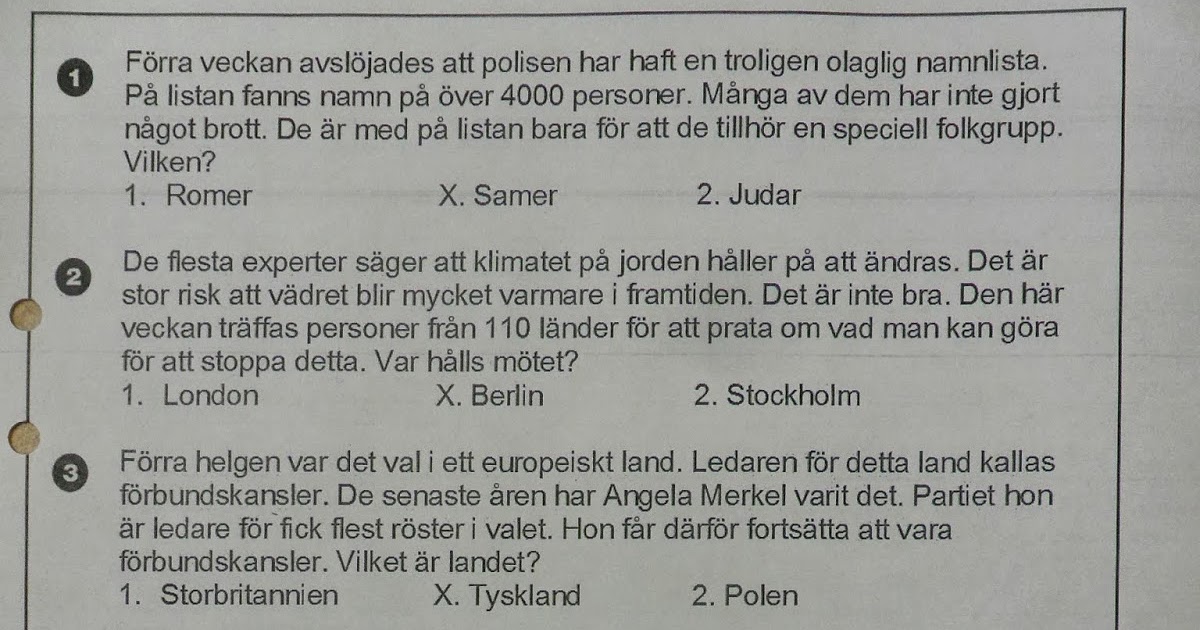 Idag i skolan Nutidsfrågor