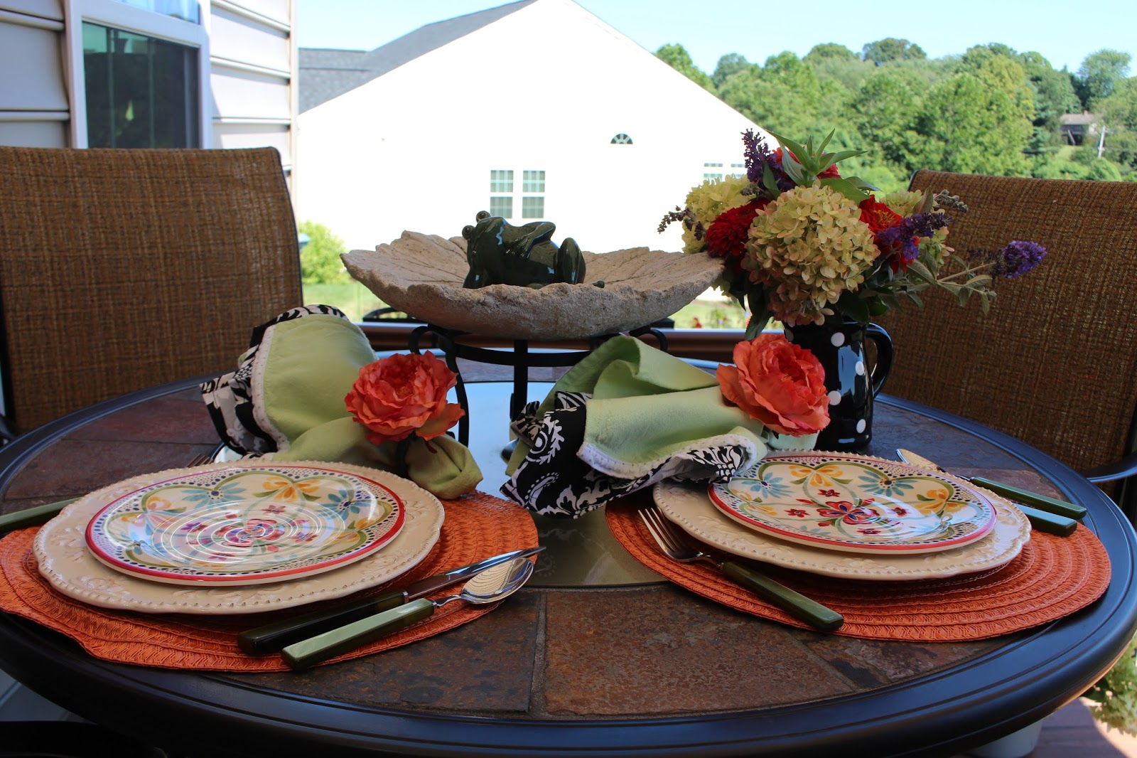 Designs by Pinky A Transitional Outdoor Table for 2