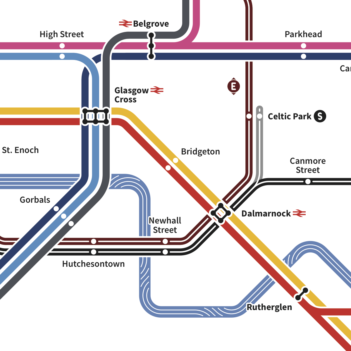Glasgow Train Stations Map Angus Doyle Design: Glasgow Transport Map
