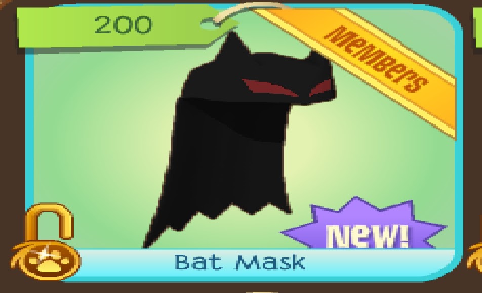 Animal Jam Pawz New Today Rare Princess Necklace and Bat Mask!