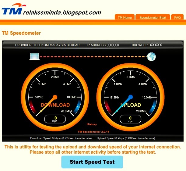 Tahap Kelajuan Talian TM Streamyx Relaks Minda