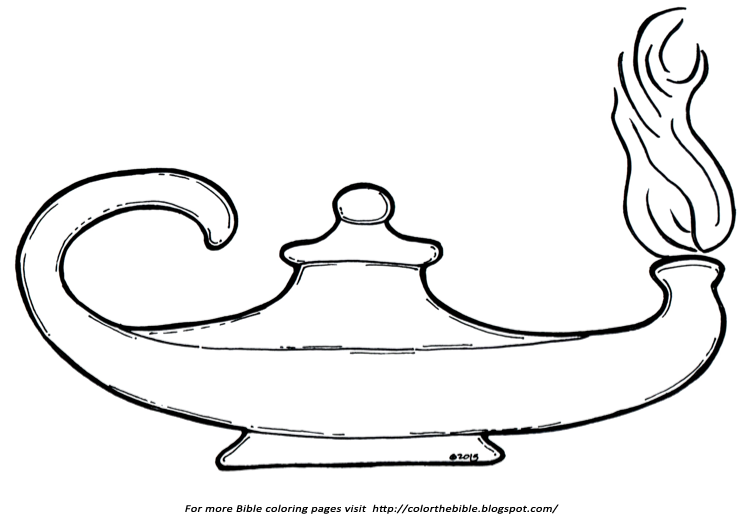 Color a Lamp and Flame Color The Bible