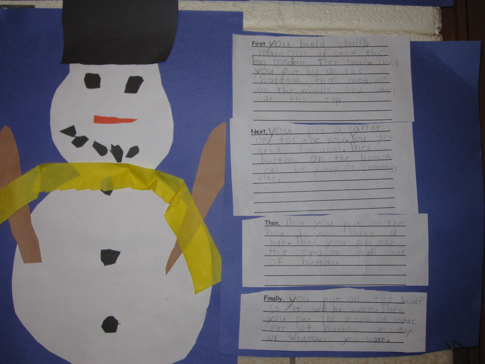 Build a snowman writing paper pinterest