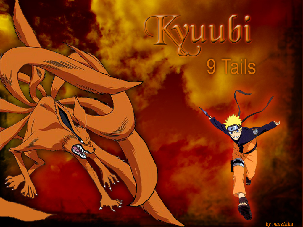 Les 10 Bijuus - Démons à queues Naruto+kyubi+9