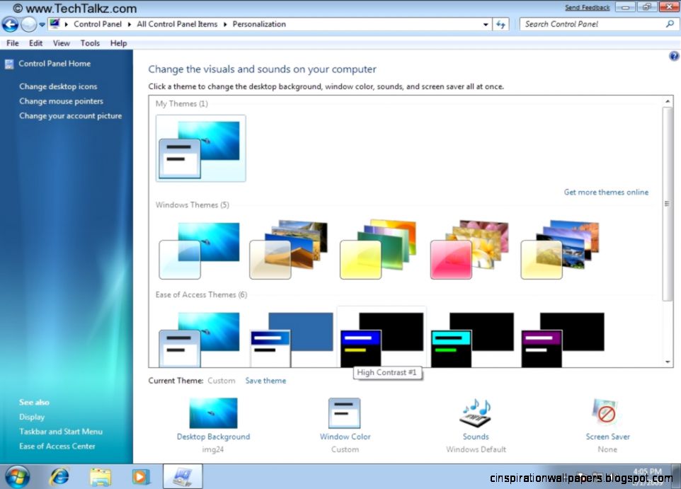Change desktop background screen saver window colors and Sound Change desktop background screen saver window colors and Sound