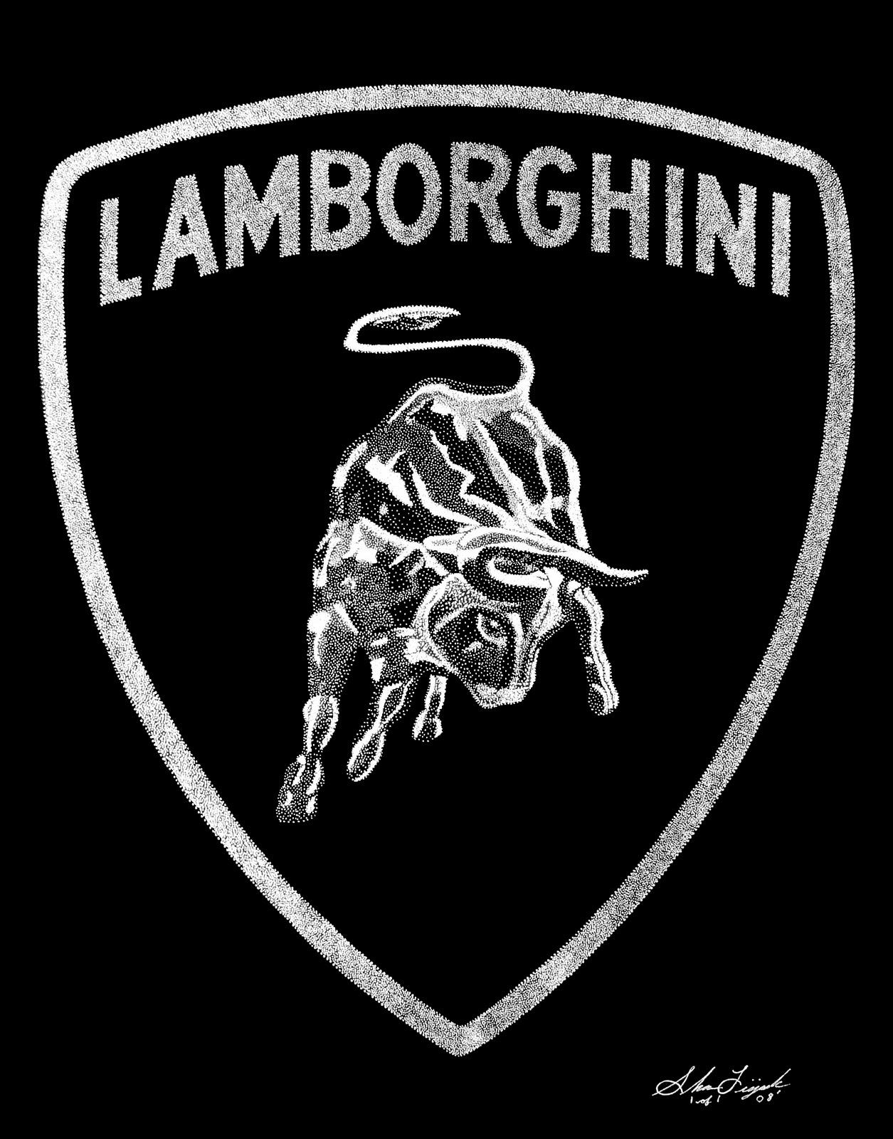 Exotic Engravings: Lamborghini Logo "Dots"