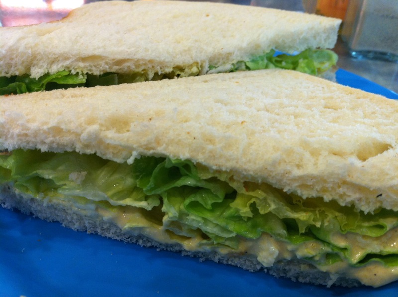 Here's a picture of... an egg and lettuce sandwich!