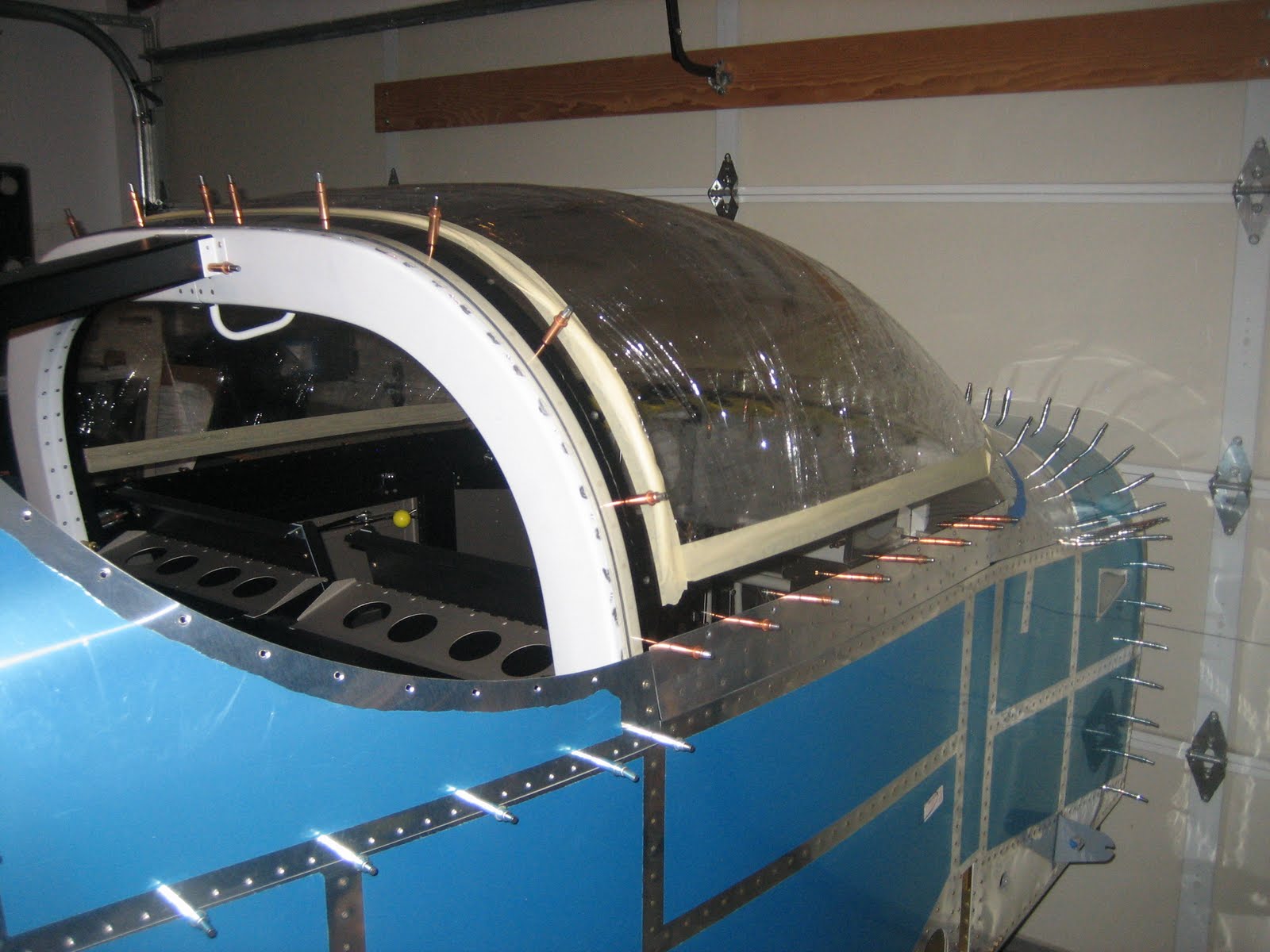 Chad and Bekah's RV7 Wrapping up on the Canopy