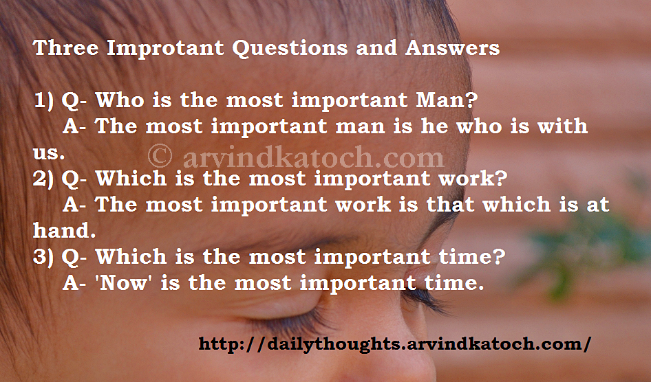 Daily Thought Picture Message on Top Three Question and Answers of Life