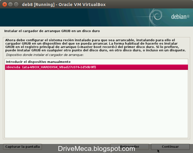 DriveMeca instalando Debian Jessie paso a paso
