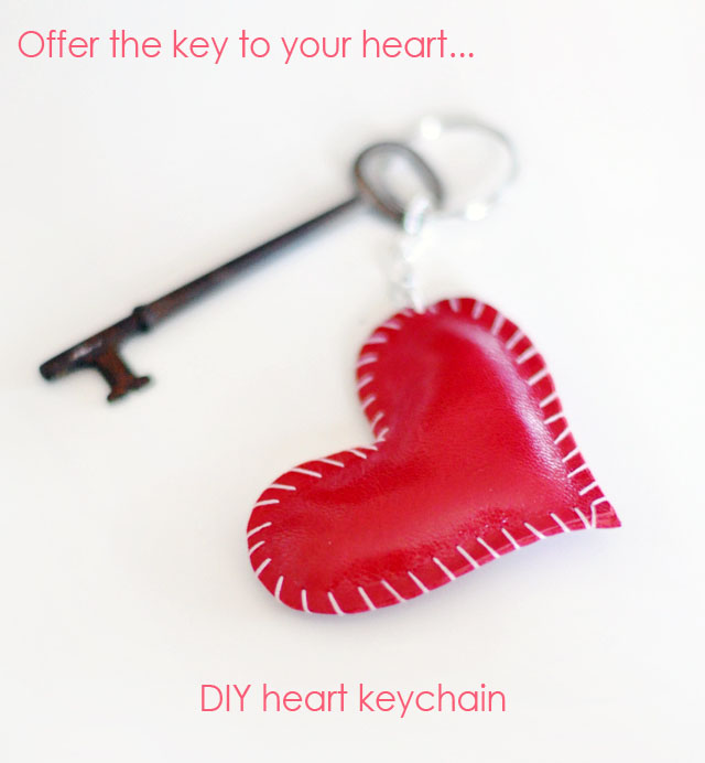 DIY leather heart keychain
