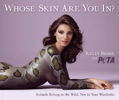 Kelly Brook in Snake Skin Body Paint for Peta