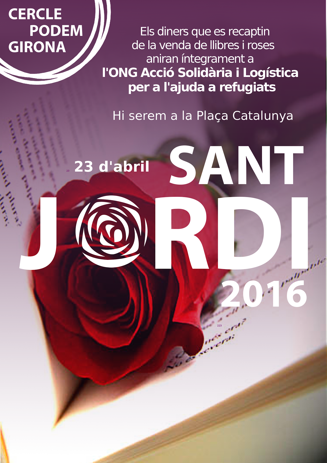 Regala per Sant Jordi un llibre o una rosa solidària