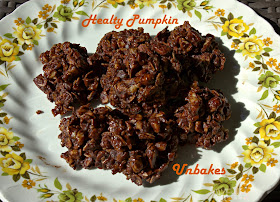 Healthy Pumpkin Unbakes/This and That #cookies #fillthecookiejar #pumpkin #chocolate #unbakedcookies