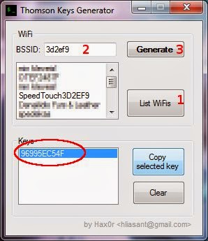 Thomson default key generator (beta) Thomson default key generator (beta)