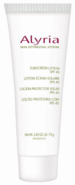alyria sunscreen lotion spf 45