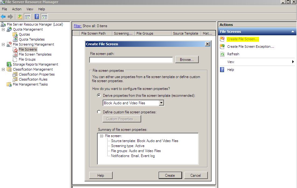 Tech Blog File Server Resource Manager